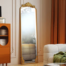 Specchio da Terra a Figura Intera 50x160 cm in Stile Barocco in Metallo Oro      