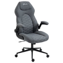 Sedia da Ufficio Direzionale 65,5x69,5x112-122 cm in Poliestere Grigio Scuro