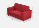 Divano 2 Posti 148x85x85 cm Marrak in Tessuto Rosso