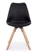 Set 4 Sedie 54x49x83,5 cm in Similpelle Nero