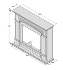 Camino Elettrico da Pavimento 107,2x95,2x24,5 cm Effetto Fiamma 1500W Sined Siena Grigio Scuro