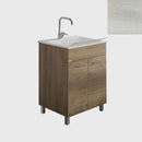 Mobile Lavatoio Vasca Zeus in MineralMarmo Apertura a 2 Ante 77,5x48x84 cm Olmo Bianco