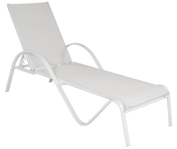 Lettino Prendisole da Giardino 202x64x53 cm Telaio in Alluminio e Textilene Avorio prezzo