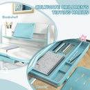 Banco Studio Scuola per Bambini 80x54,5x104 cm con Sedia Regolabile e Piano Inclinabile Blu