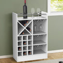 Mobile Bar Cantinetta per 20 Bottiglie Vino 96x64,5x35 cm con Porta Calici in Legno Bianco     