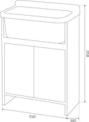 Mobile Lavatoio in PVC 55x34x85 cm 2 Ante Forlani Orazio Bianco