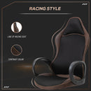 Sedia da Gaming Girevole Reclinabile in Tessuto  Marrone