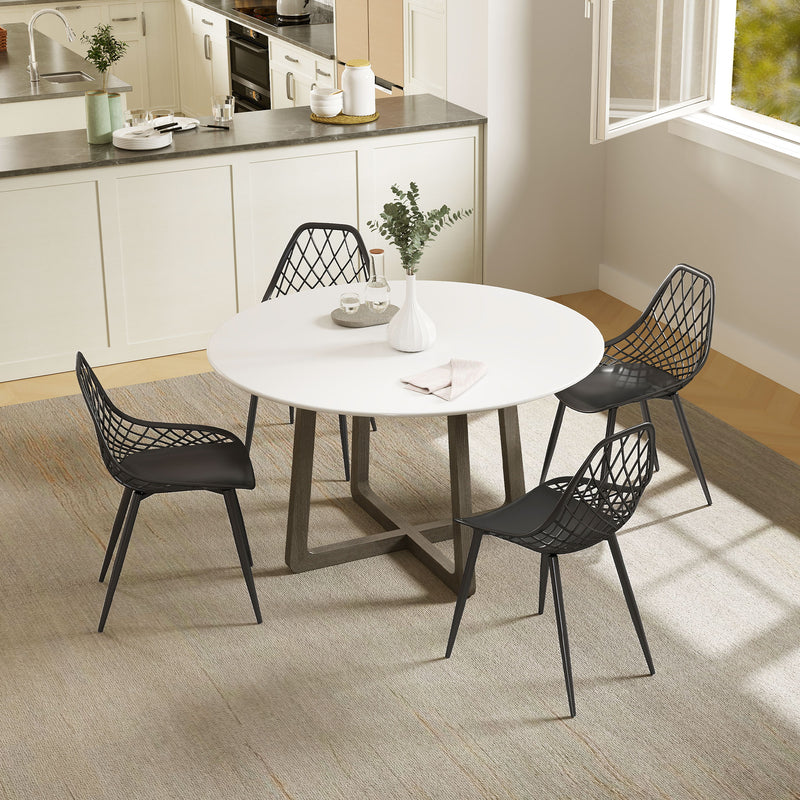 Set Sedie da Pranzo Design Moderno con Schienale Traforato in