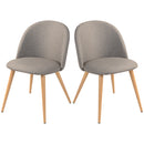 Set 2 Sedie Sala da Pranzo Cucina Grigio Gambe Effetto Legno Seduta Ergonomica