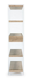 Libreria 4 Ripiani 2 Cassetti Line Kenya in Vetro
