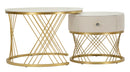 Tavoli da Caffè Votix Coppia Ø70x48 cm - Ø50x43,5 cm in Pino e MDF e Metallo      