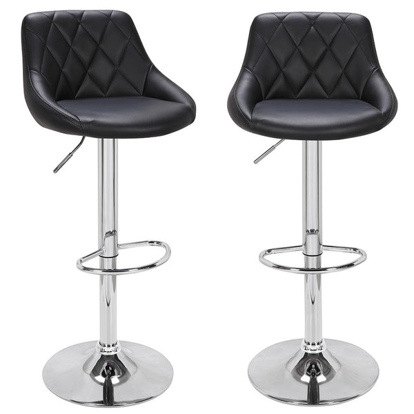 Set 2 Sgabelli Cucina Seduta Pelle Imbottita Sgabello Girevole Casa Bar Nero prezzo