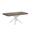  Tavolo Allungabile 90-194x90x76 cm Clerk Premium Tortora Gambe Bianche