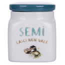 Barattolo Semi 9,5x9,5x12 cm in New Bone China VdE Tivoli 1996 Le Travisate Bianco