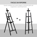 Cavalletto Treppiede da Pittura 51,5x71,5x134,5 cm in Legno di Pino Nero