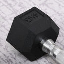 Set di 2 Manubri Esagonali da 4 kg con Presa Antiscivolo e Rivestimento in Gomma Nero   