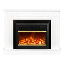 Camino Elettrico da Pavimento 85x110x27 cm Effetto Fiamma 1500W Tiffany & Mars Bianco