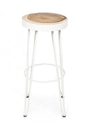 Sgabello Bar Rakel Bianco in Legno