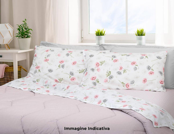 prezzo Set Lenzuola Cotone Sopra Sotto con Angoli e Federe Cober Garden Blu Varie Misure