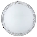 Plafoniera 2xE27 Ganci Cromo Vetro Lastra Bianco Decorato Bianco E-Energy Amalia