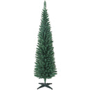 Albero di Natale Artificiale Slim 48x48x180 cm con 321 Rami a Forma di Abete e Base in Plastica Verde      