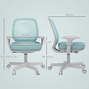 Sedia da Ufficio Ergonomica 55x48x82,5-94,5 cm ad Altezza Regolabile con Schienale in Poliestere Traspirante Verde Chiaro      