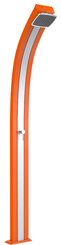 prezzo Doccia Solare da Esterno Giardino 25L Miscelatore Arkema Spring Fascia Inox Arancio