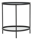 Tavolinetto Maycos 53,3x36,8x58,4 cm in Ferro e Specchio Nero