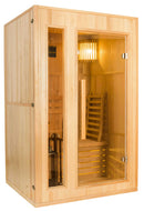 Sauna Finlandese ad Infrarossi 2 Posti 120x110 cm H190 in Legno di Abete Zen 2