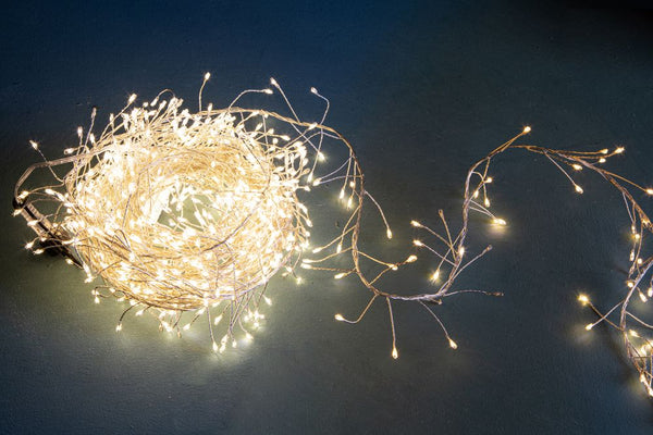 Luci di Natale 800 Mini Led 10 mt Bianco Caldo in Metallo e Plastica online