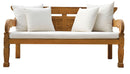 Panchina da Giardino 210x112x103 cm Bali in Teak con Cuscini e Pollow  Ecrù
