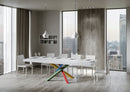 Tavolo Allungabile 130-390x90x77 cm Volantis Premium Bianco Frassino Telaio 4B 