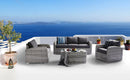 Set Salotto da Giardino in Polyrattan Divano 2 Poltrone e Tavolino Bauer Sofia Grigio