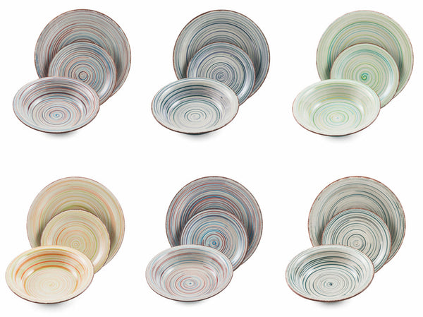 Servizio Piatti 18 Pezzi in Stoneware Soriani Sand Multicolor online