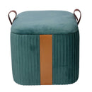 Set  3 Pouf Contenitore in Tessuto Velluto Verde Salvia