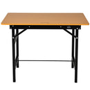 Tavolo da Lavoro Pieghevole 100x60x75,5 cm in Acciaio e MDF  Nero