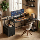 Scrivania da Gaming Angolare 192,5x80x86,5 cm con Hub di Ricarica Luci LED e Supporto Monitor in Legno e Acciaio Nero      