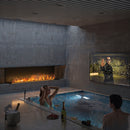 Camino a Vapore Elettrico Design Moderno Da Incasso 180x50x40 cm Invapo Inside C1800 in Acciaio Verniciato Nero      