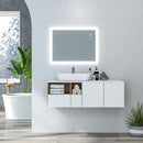 Specchio da Bagno 80x60x3 cm con LED 3 Colori Regolabili in Metallo e Vetro