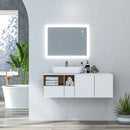 Specchio da Bagno 80x60x3 cm con LED 3 Colori Regolabili in Metallo e Vetro