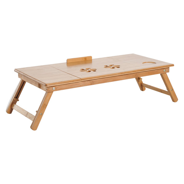 acquista Tavolino da Letto per PC Pieghevole e Inclinabile con Cassetto 72x35x22-30 Colore Legno