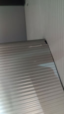 Armadio da Esterno 34x40x165 cm 1 Anta 4 Ripiani in Resina Grigio Seconda Scelta