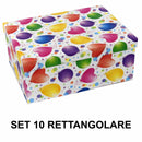 Set 10 Scatole cartone palloncini multicolor rettangolare 