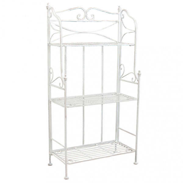 online Portapiante Claude 3 Piani Bianco Antico 61x32x117 h cm in Acciaio Bianco