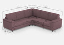 Divano Angolare 5 Posti 246x246x85 cm Marrak in Tessuto Prugna