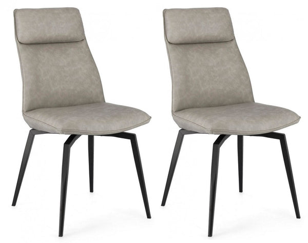acquista Set 2 Sedie 48x64x92h cm Lawrence Pu Tortora