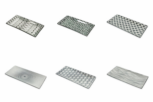 Set 6 Vassoi Rettangolari in Gres VdE Tivoli 1996 Black Confusion prezzo