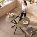 Tavolo da Pranzo Allungabile 4-6 Posti 135x100x75 cm con Allunga a Farfalla e Base a X in MDF e Acciaio Marrone      