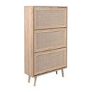 Scarpiera Bali 70x24x125 cm 3 ante a ribalta effetto vimini