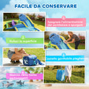 Gonfiabile Tema Squali per Bambini 405x345x235 cm con Scivolo Piscina Acqua-Palline in Tessuto Oxford 840D+420D Multicolore      